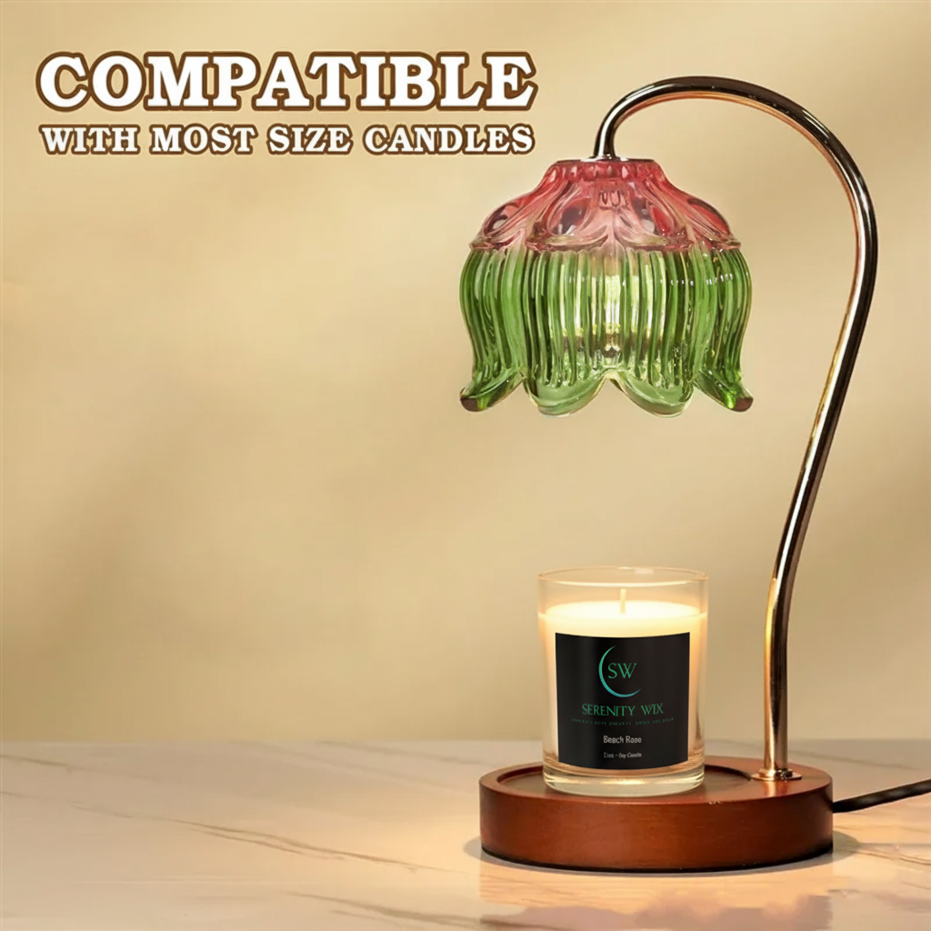 Candle Warmer Lamp with Beach Rose Candle - Version 3