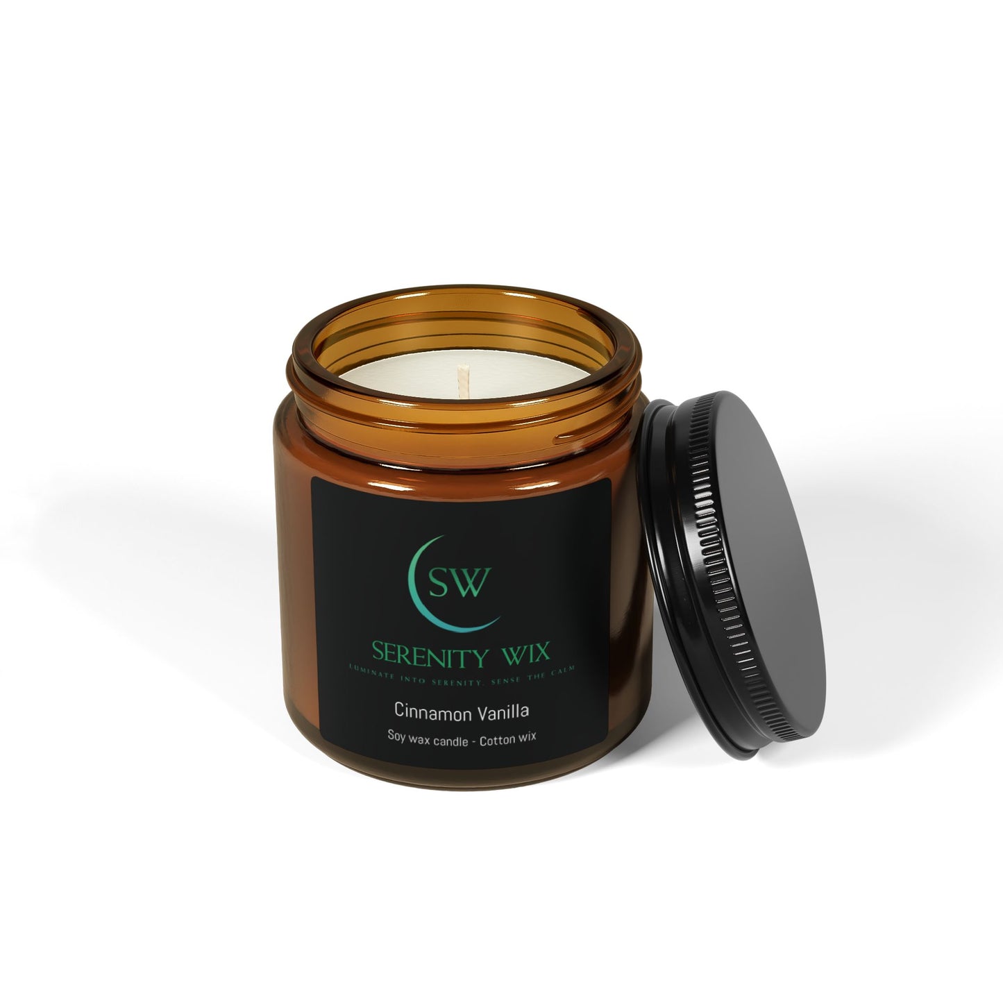 Cinnamon Vanilla Soy Candle — Amber Jar Scented Candle (Multi-Size)
