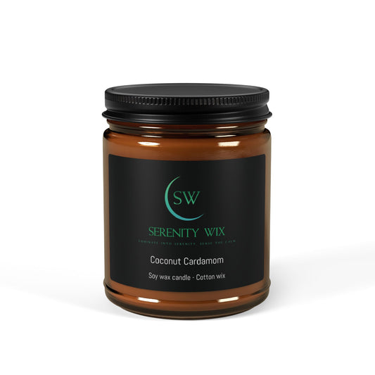 Coconut Cardamom Soy Candle. A warm, sweet and exotic spice with a slightly woody undertone, that creates a warm and comforting environment.