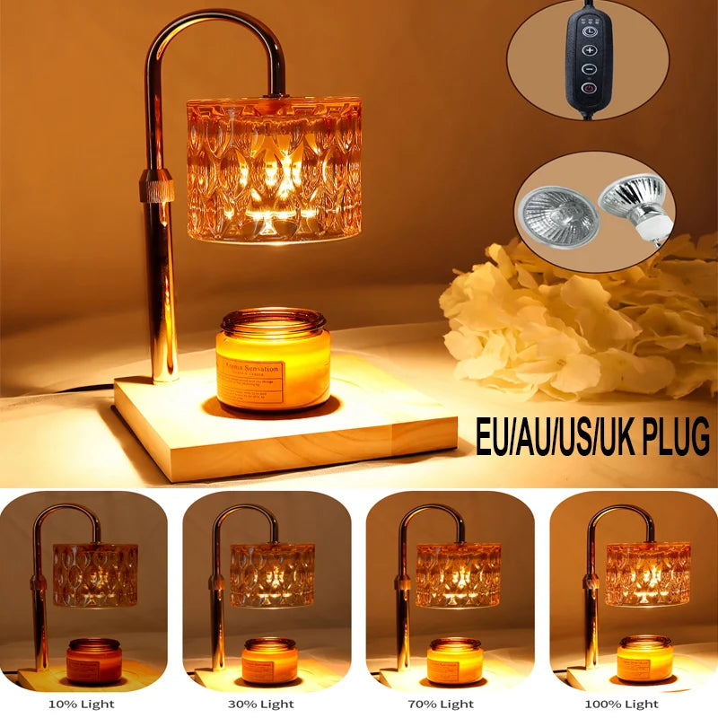 Candle Warmer Lamp, Electric Dimmable Wax Melt Warmer, Adjustable with Timer for Scented Wax Jar Candles.