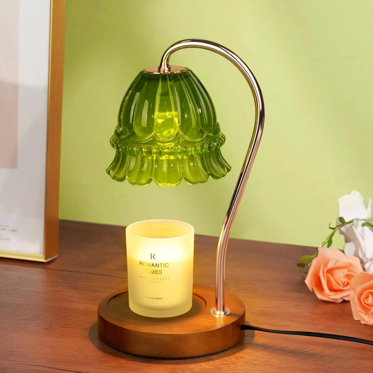 Flower Candle Warmer Lamp with Timer, Dimmable Candle Lamp Warmer, Christmas Birthday Gift, House Warming Decor, For Jar Candles