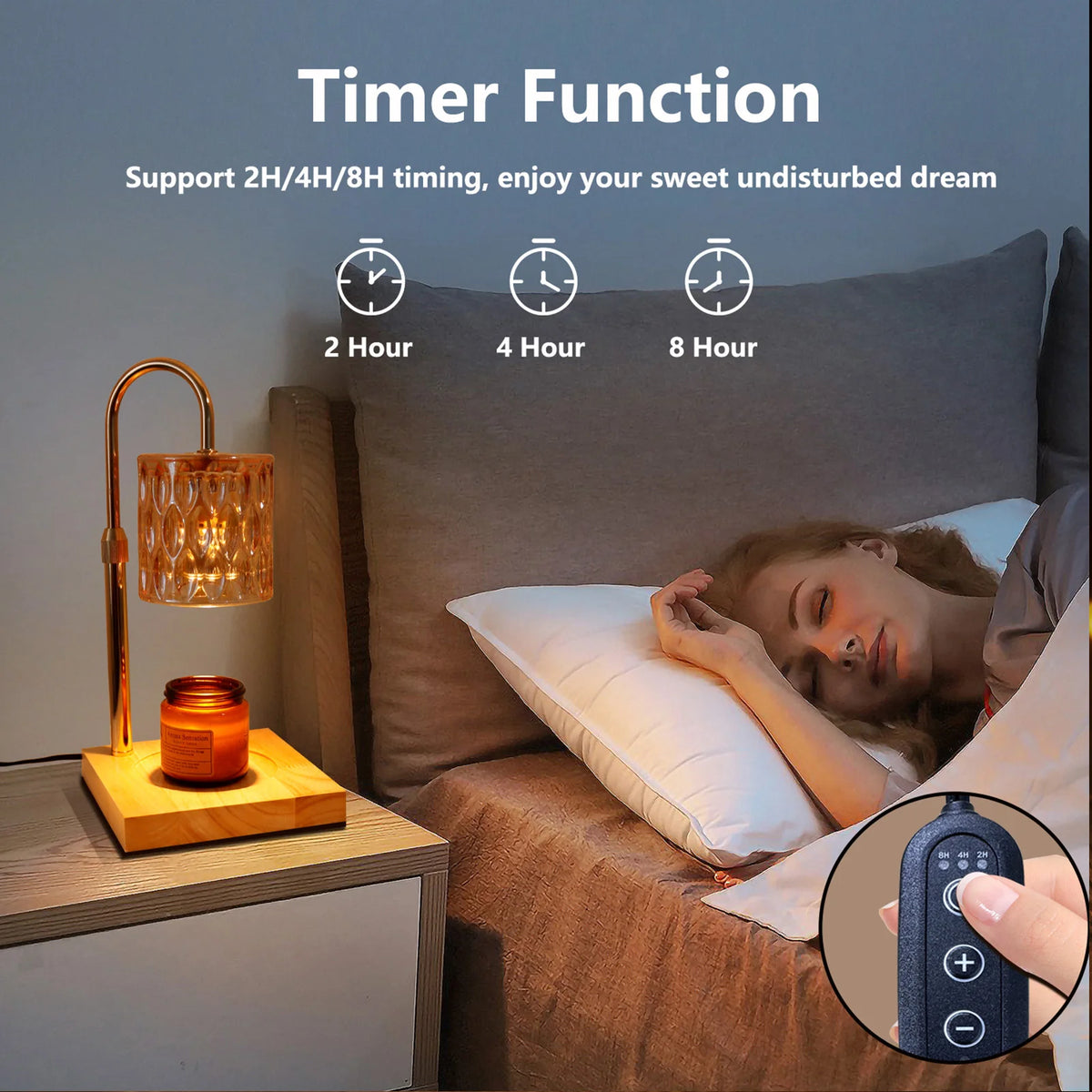 Candle Warmer Lamp, Electric Dimmable Wax Melt Warmer, Adjustable with Timer for Scented Wax Jar Candles.