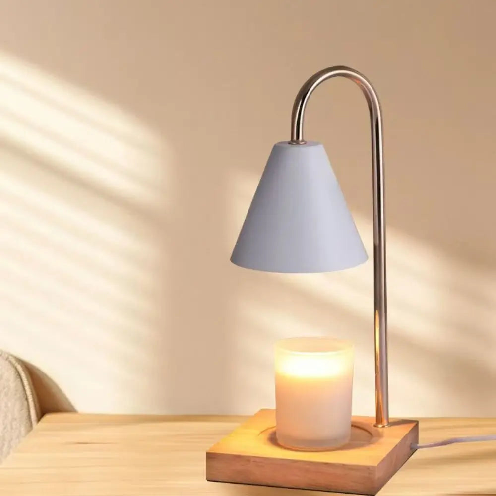 Aroma Diffuser Candle Warmer Lamp Desk Lamp Solid Wood Base Candle Melt Warmer Aromatherapy EU Plug Candle Heating Lamp Indoor