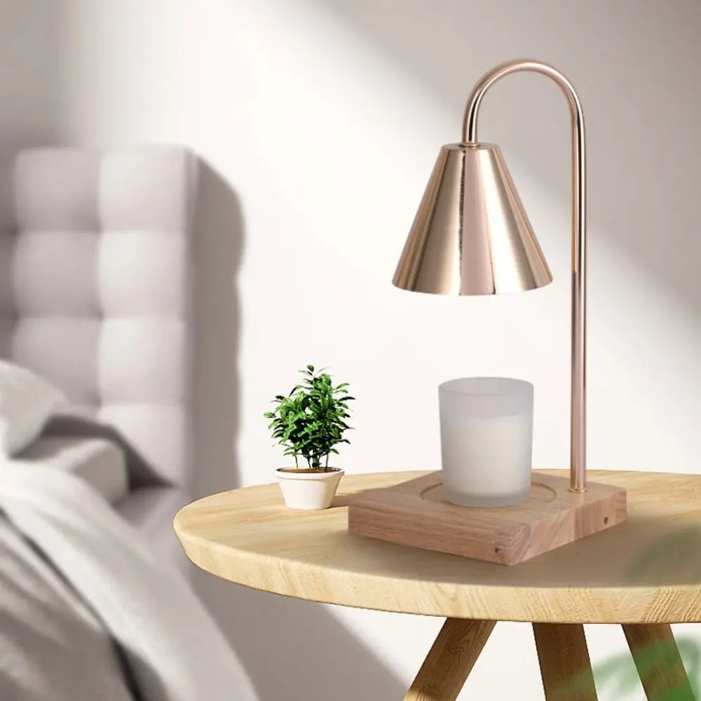 Aroma Diffuser Candle Warmer Lamp Desk Lamp Solid Wood Base Candle Melt Warmer Aromatherapy EU Plug Candle Heating Lamp Indoor