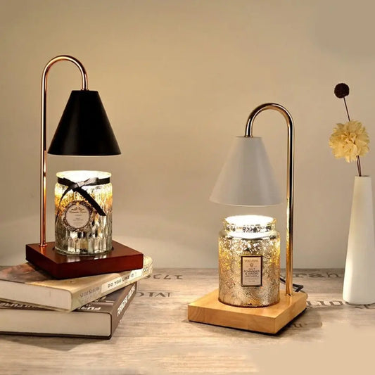 Aroma Diffuser Candle Warmer Lamp Desk Lamp Solid Wood Base Candle Melt Warmer Aromatherapy EU Plug Candle Heating Lamp Indoor