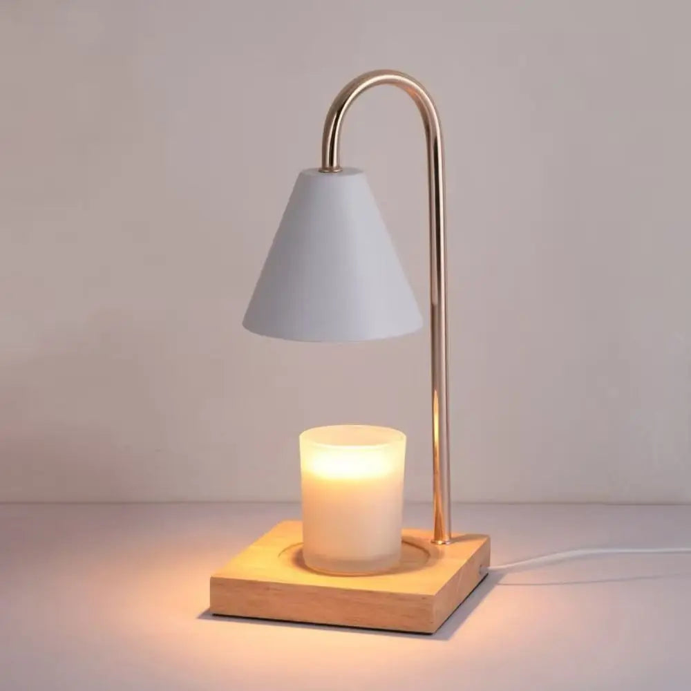 Aroma Diffuser Candle Warmer Lamp Desk Lamp Solid Wood Base Candle Melt Warmer Aromatherapy EU Plug Candle Heating Lamp Indoor