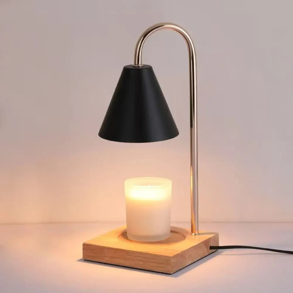 Aroma Diffuser Candle Warmer Lamp Desk Lamp Solid Wood Base Candle Melt Warmer Aromatherapy EU Plug Candle Heating Lamp Indoor