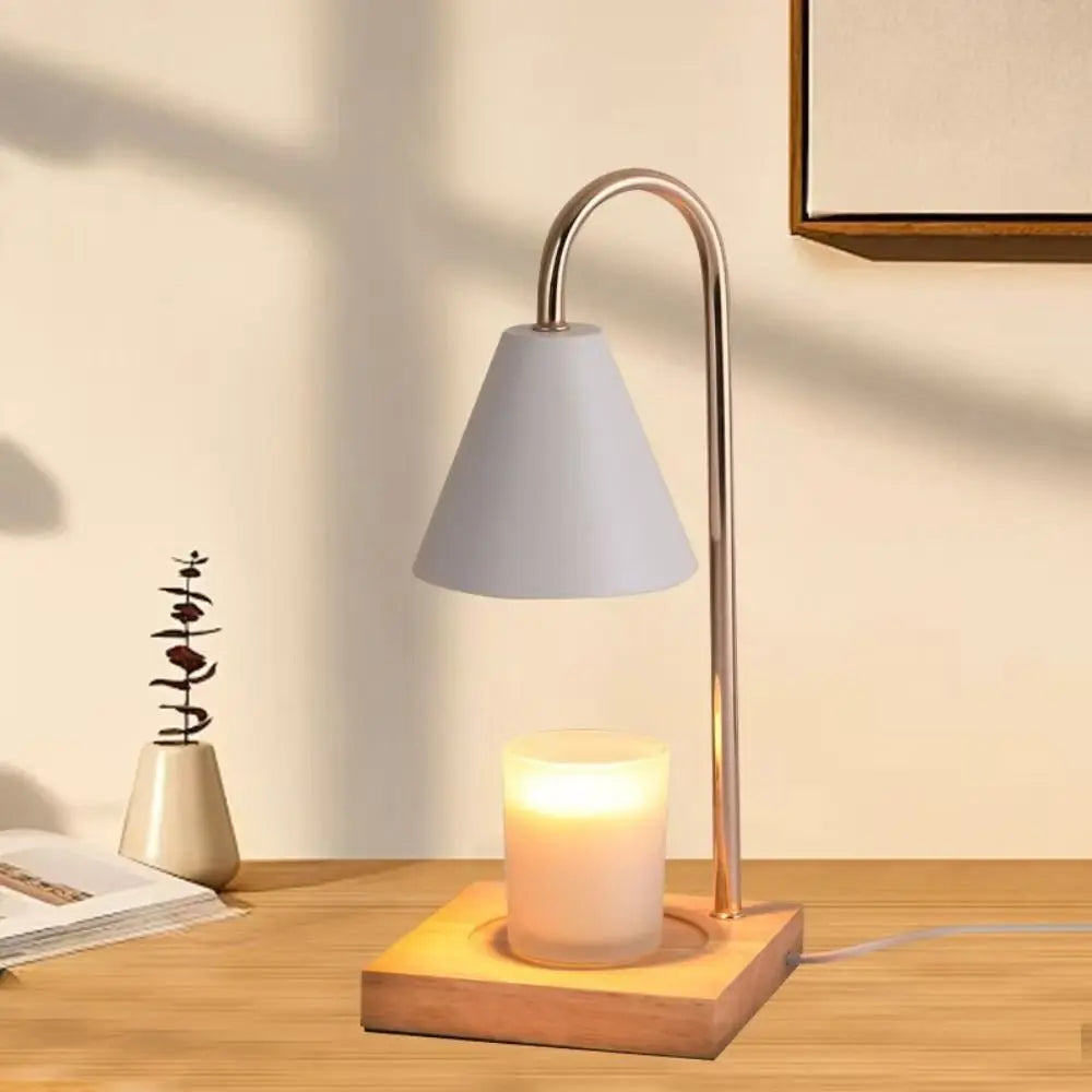 Aroma Diffuser Candle Warmer Lamp Desk Lamp Solid Wood Base Candle Melt Warmer Aromatherapy EU Plug Candle Heating Lamp Indoor