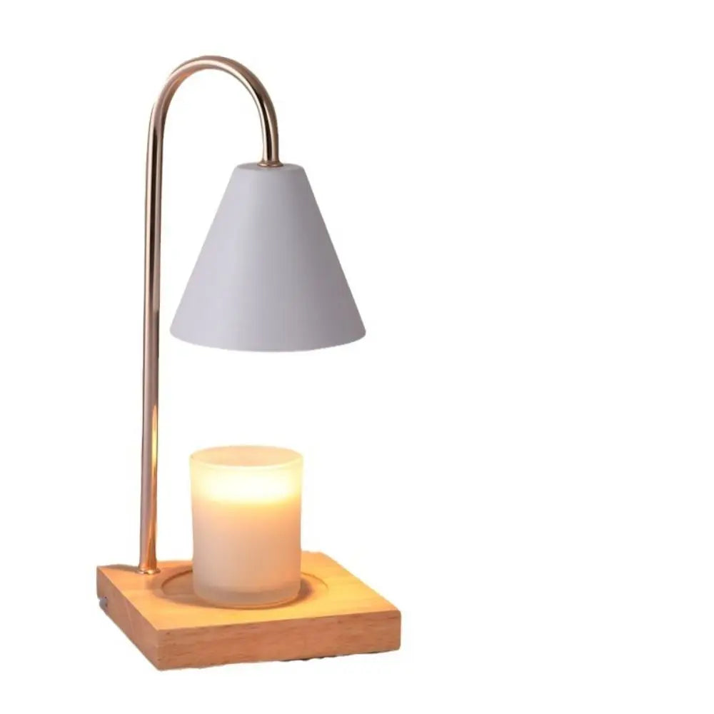 Aroma Diffuser Candle Warmer Lamp Desk Lamp Solid Wood Base Candle Melt Warmer Aromatherapy EU Plug Candle Heating Lamp Indoor