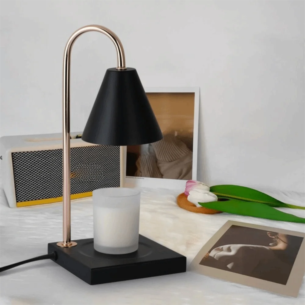 Aroma Diffuser Candle Warmer Lamp Desk Lamp Solid Wood Base Candle Melt Warmer Aromatherapy EU Plug Candle Heating Lamp Indoor