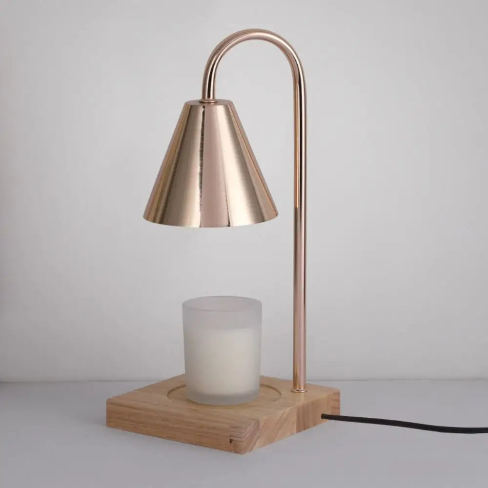 Aroma Diffuser Candle Warmer Lamp Desk Lamp Solid Wood Base Candle Melt Warmer Aromatherapy EU Plug Candle Heating Lamp Indoor