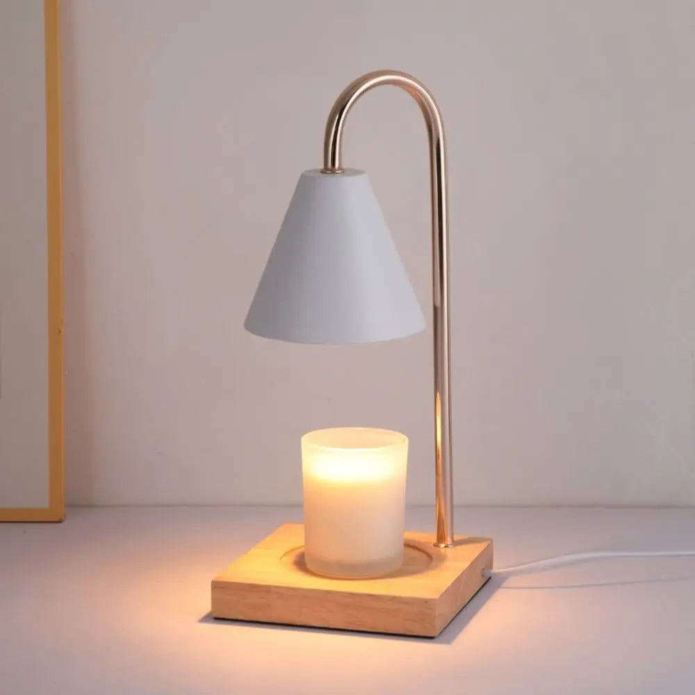 Aroma Diffuser Candle Warmer Lamp Desk Lamp Solid Wood Base Candle Melt Warmer Aromatherapy EU Plug Candle Heating Lamp Indoor
