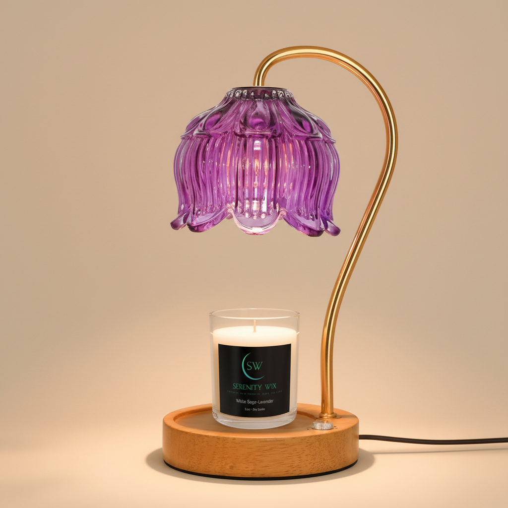 Flower Timer Lamp Color 2 with White Sage Lavender
