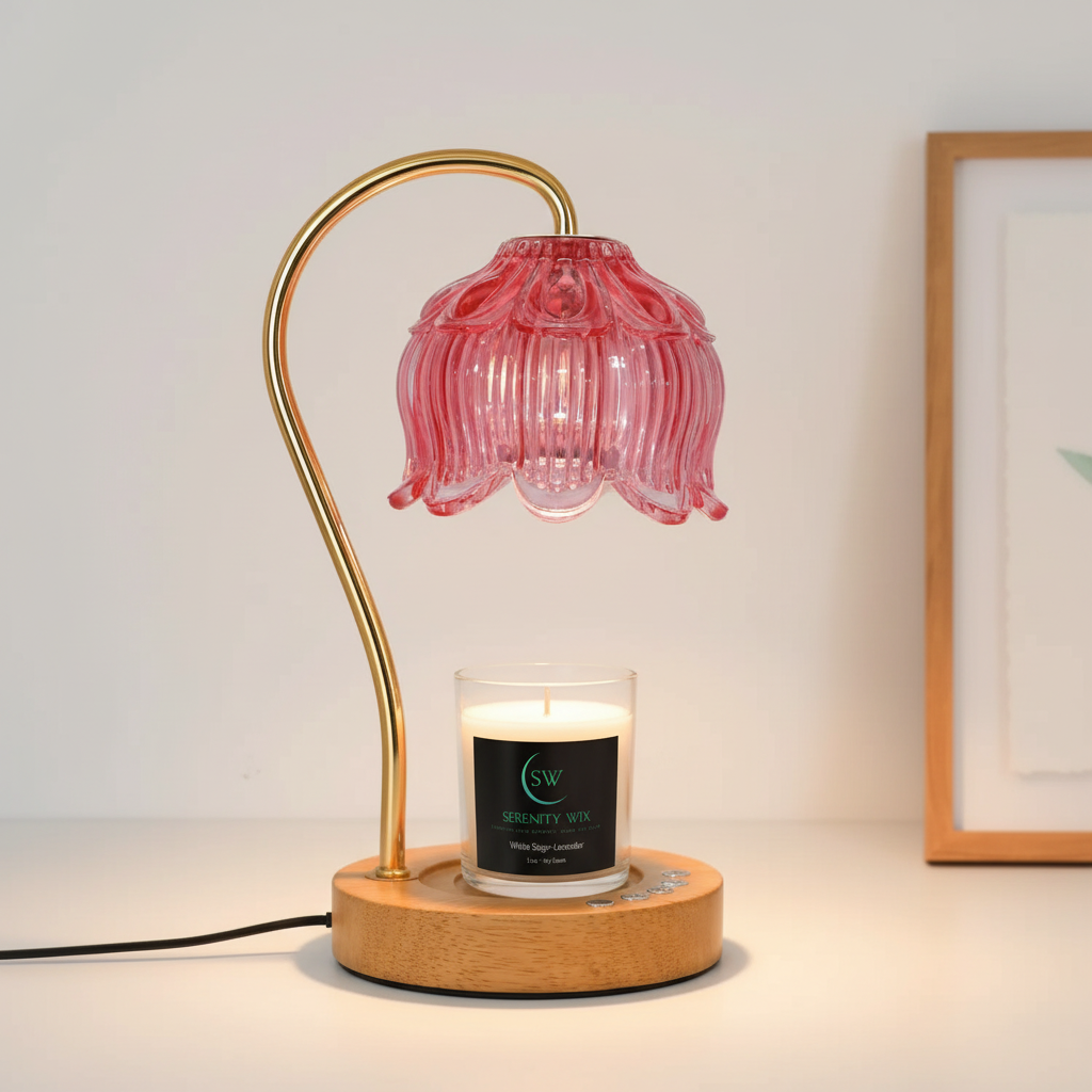 Flower Timer Lamp Color 3 with White Sage Lavender