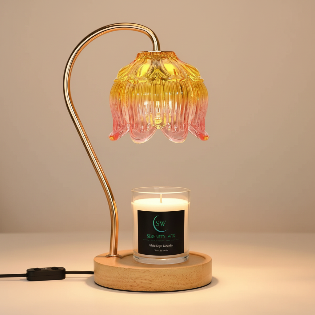 Flower Timer Lamp Color 4 with White Sage Lavender