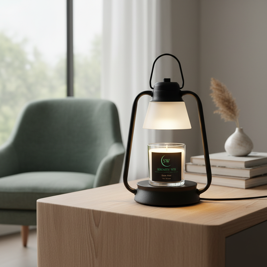 Nordic Black Lamp with Ocean Water - Lifestyle Setting